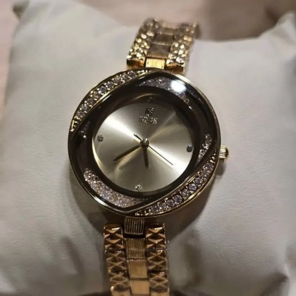 Montres Prestige MPW-0220 Women's Gold-Tone Crystal Watch